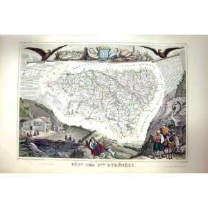  French Colour Antique Map C1845 Des Pyrenees France 