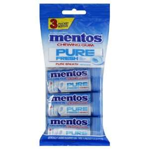 PACK   Mentos Pure Fresh Gum 3 Pack Pocket Bottles  