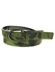 Nine West Womens Green Tonal Camouflage Reversible Belt, Size Small