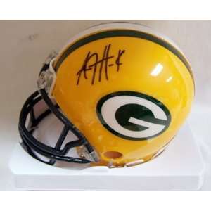   Hawk Signed Mini Helmet   AJ Green Bay Packers: Sports & Outdoors
