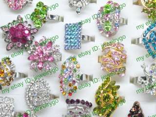 wholesale lots jewelry 10pcs crystal fashion rings HC12  