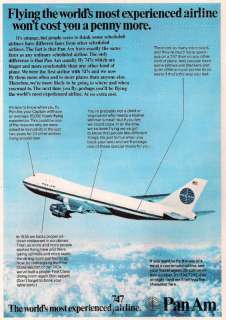 PAN AM 1971 BOEING 747 100 WONT COST PENNY MORE  AD  