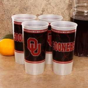   Oklahoma Sooners 4 Pack 24oz. Plastic Souvenir Cups