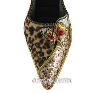 Leopard Brown Gold Shoe Ring Holder Butterfly 7 Inches  