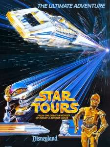 Star Wars Star Tours Disneyland 1986 POSTER Rare  