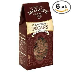 Mama Mellaces Cranberry Pecans, 3 Ounce Gable Box (Pack of 6)  
