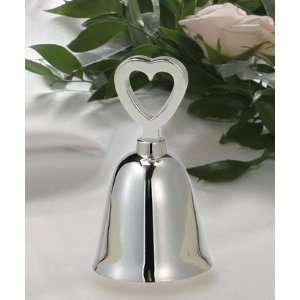 Silver Plated Wedding Heart Bells  Wedding Favors Placecard Holder 