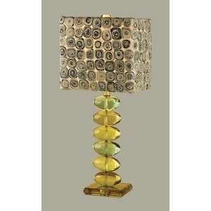 Liora Manne designed Table lamp with Multi colored fabric shade