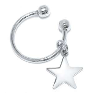   Silver Dangling Star Key Ring Engravable Cell Phones & Accessories