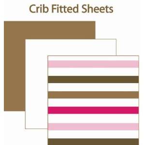    MOD Dots/stripes Pink/chocolate 2 Pcs Crib Sheets Set: Baby