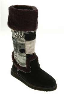 Guess NEW Harmonie Womens Mid Calf Boots Black Designer Medium Suede 6 