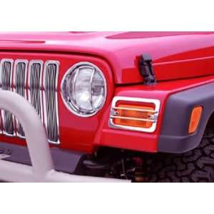   Euro Headlight Guards BLACK for 1997 06 Jeep Wrangler and Unlimited