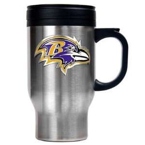 Baltimore Ravens 16oz Stainless Steel Travel Mug:  Kitchen 