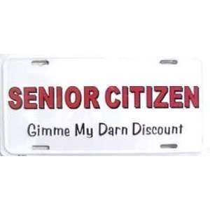 Senior Citizen Discount License Plate: Automotive