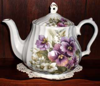 NEW 6 Crown Windsor Romania Floral Rose Pansy TEAPOTS  