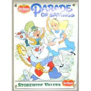 Disney Alice in Wonderland Del Monte Poster 1983 Vintage Promotional 