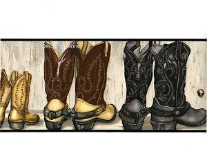Country Western Theme Cowboy Cowgirl Leather Boots SADDLE UP Wall 