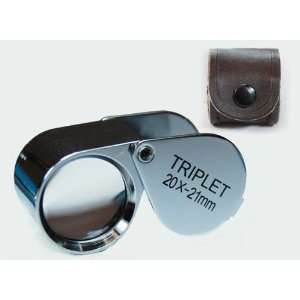  20X Jewelers Loupe 21MM Field of Vision Folding w/ leather 