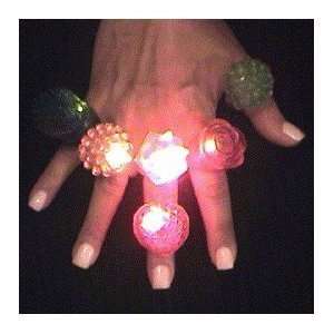  12 Soft Assorted LED Flashing Rings Assorted Colors 