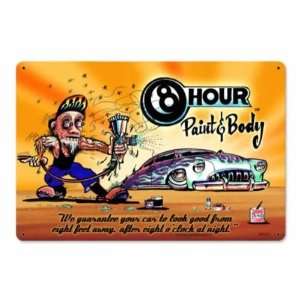  Paint and Body Vintage Metal Sign Funny Car Shop