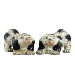   Style Pair of Black Dogs Statue and Sculpture, 8 in.: Home & Kitchen