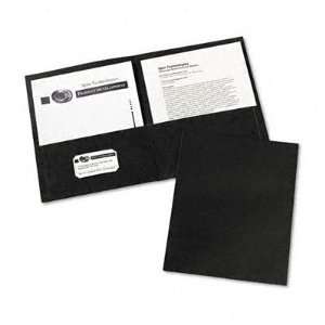  Two Pocket Portfolios, Embossed Paper, 30 Sheet Capacity, Black 