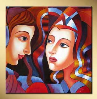 Lovely Couple Abstract oil painting bestbid_shop E317  