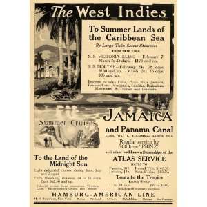  1912 Ad Hamburg American Cruise Line Travel West Indies 