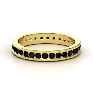  Alondra Eternity Band, 14K Yellow Gold Ring with Black 