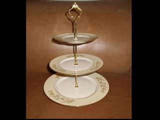 Franciscan ACACIA 3 Tier Server Cake Stand Plate Snack Tray FREE US 