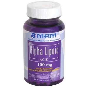 MRM Alpha Lipoic Acid Vegetarian Capsules, 100 mg, 60 Count Bottles 