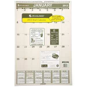   Wall Calendar, Med Wall, Green, 2012 (PM3G 28): Office Products