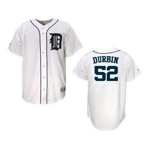  Durbin #52 Majestic Detroit Tigers Replica Home Jersey 