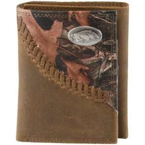   Brown Camo Concho Leather Tri Fold Wallet