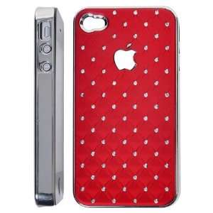 Mini Dots Electroplate Hard Case Cover for iPhone 4/ iPhone 4S (Red)