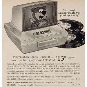   Platter Projector Yogi Bear   Original Print Ad