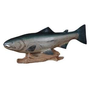  Carved Wooden King Salmon Fish