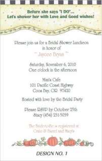 Fall Autumn Bridal Wedding Shower Invitations & Labels  