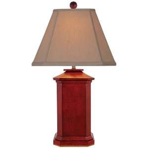  Red Lacquer Square Table Lamp: Home Improvement