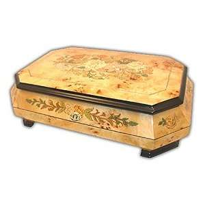   Italian Grand Wooden Floral Inlay Musical Jewelry Box MARK DOWN ITEM
