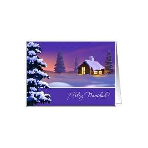 Feliz Navidad   Spanish   Winter Landscape Card