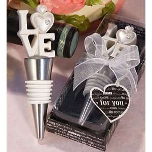 Bridal Shower / Wedding Favors : LOVE Themed Bottle Stoppers (1   17 