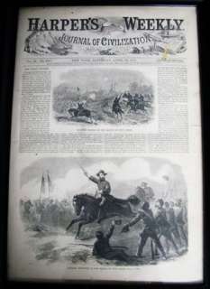 1865 HARPERS WEEKLY NEWSPAPER CIVIL WAR FRAMED  