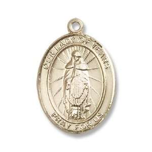    14kt Gold Our Lady of Tears Medal St. Mary Mother of God: Jewelry
