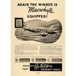    Fatigue Aircraft Cables Airplane   Original Print Ad