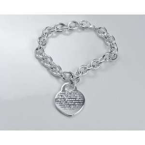  Alpha Gamma Delta Sorority Silver Heart Bracelet: Jewelry