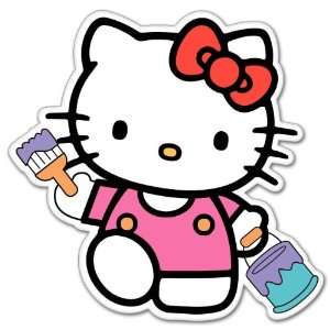  Hello Kitty painting cartoon sticker 4 x 4 Everything 