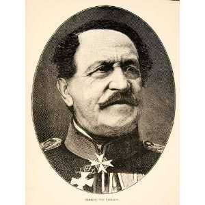  1874 Wood Engraving Portrait Costume General Heinrich Von 