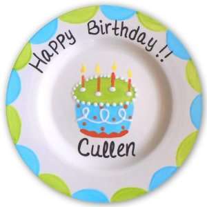  Scallop Birthday Boy Hand Painted Personalized Plate