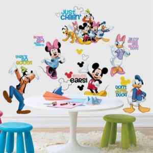 MICKEY MOUSE 30+ BiG Wall Stickers Minnie Goofy Decals  